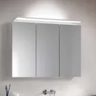 Espejo moderno para gabinete de pared de 3 puertas con estantes internos - Bramo viadurini