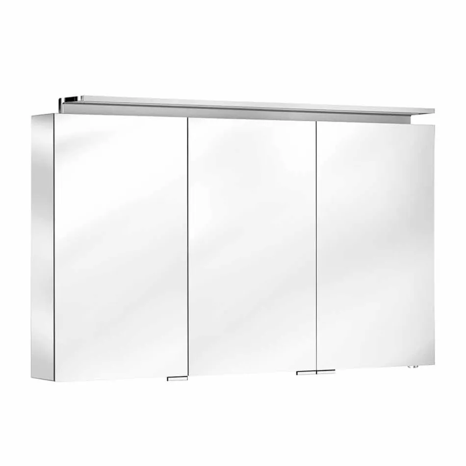 Espejo moderno para gabinete de pared de 3 puertas con estantes internos - Bramo viadurini