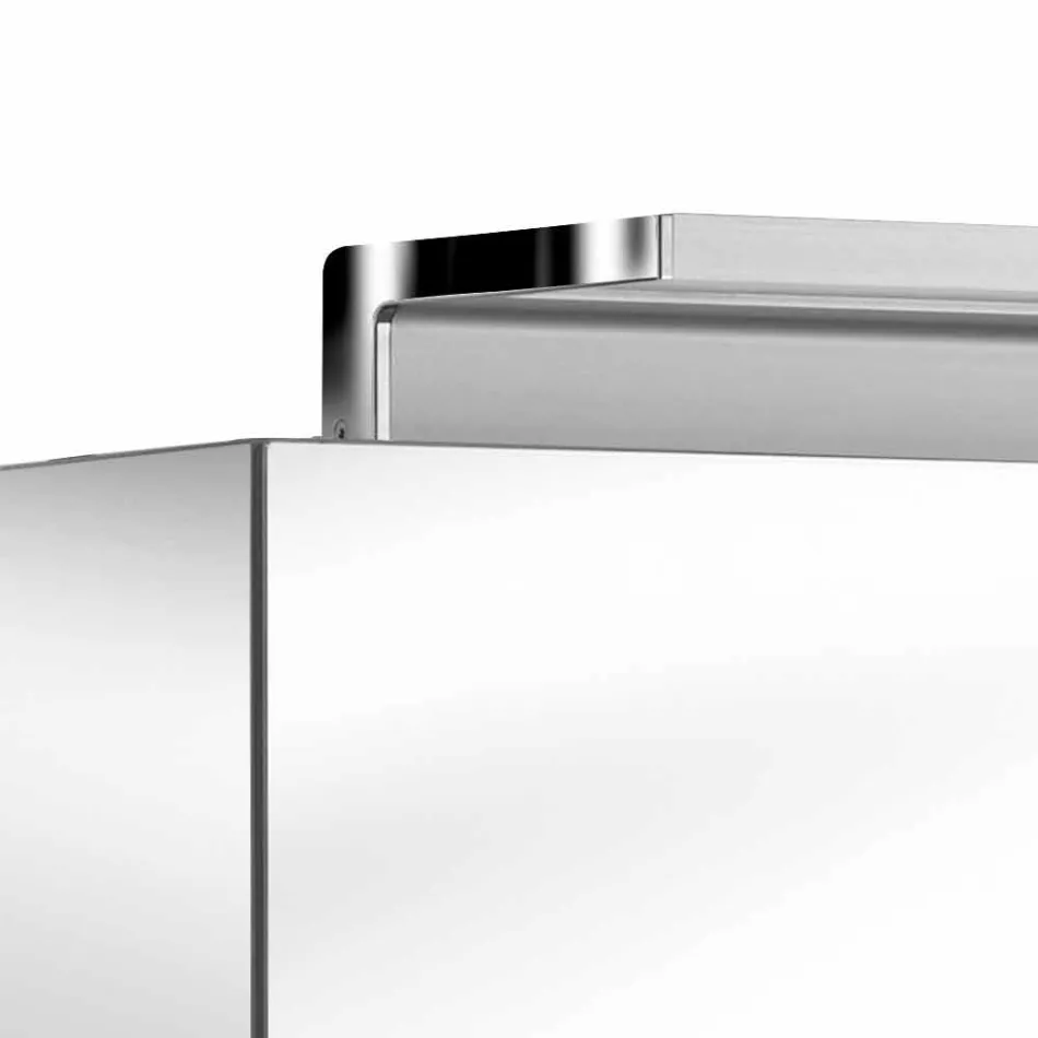 Espejo moderno para gabinete de pared de 3 puertas con estantes internos - Bramo viadurini