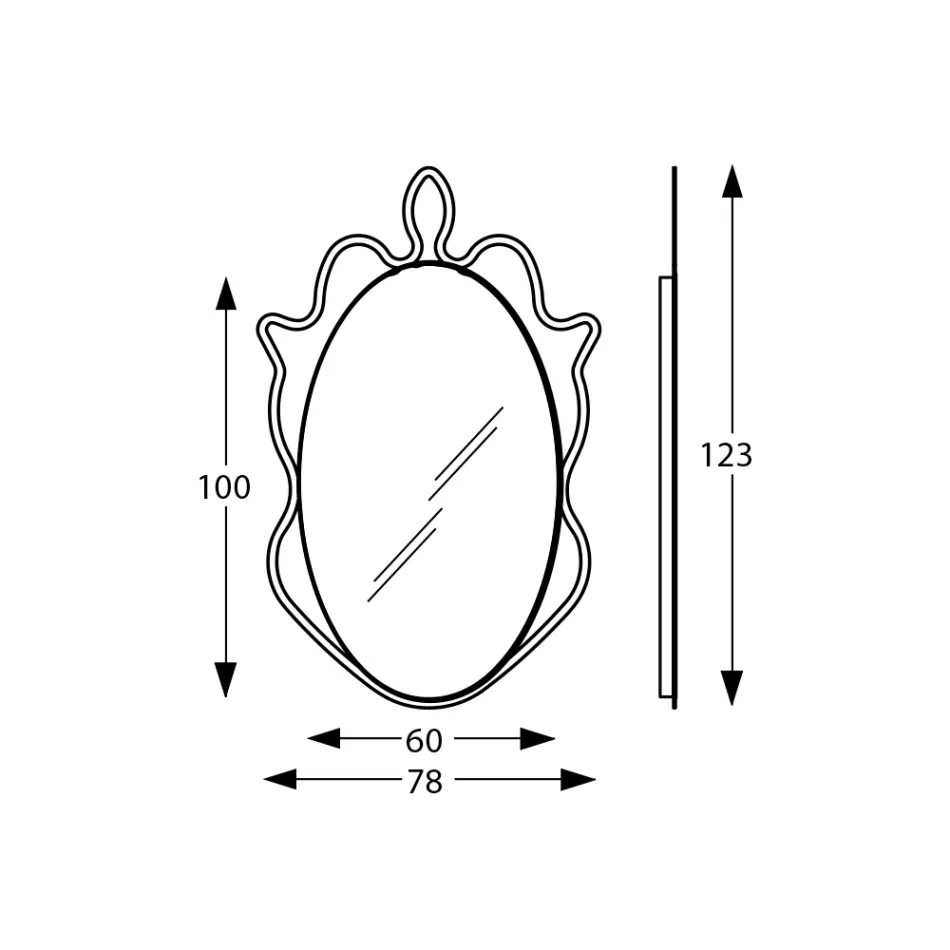 Espejo con estructura de metal y LED integrados Made in Italy - Leonardo viadurini