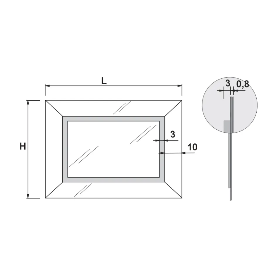 Espejo con marco de espejo de color y LED Made in Italy - Newton viadurini