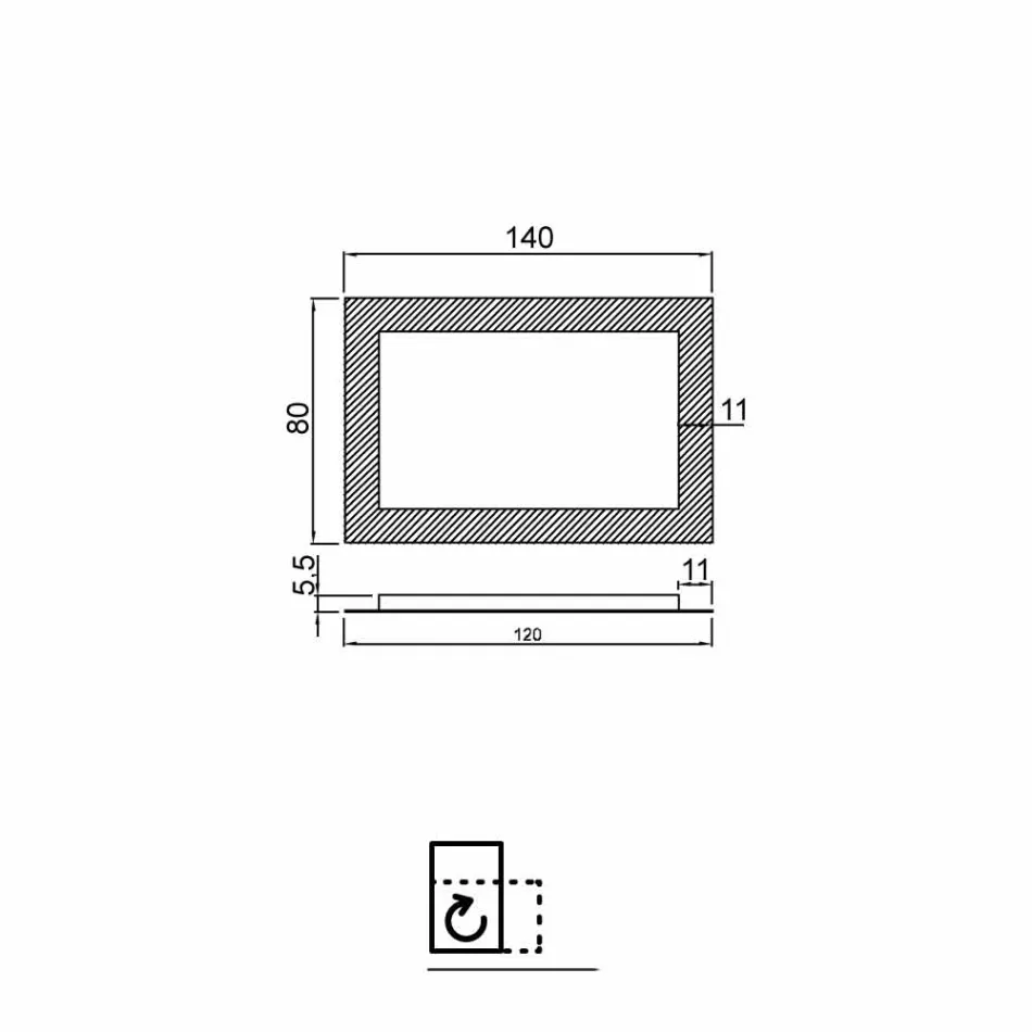 Espejo con marco de decoración en vidrio moderno diseño, Cecilia viadurini