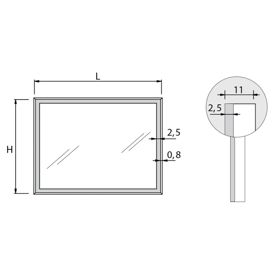 Espejo con luces integradas y marco de cristal Made in Italy - Isaac viadurini