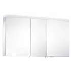 Espejo con almacenamiento de pared con 3 puertas en aluminio pintado plateado - Alfio viadurini