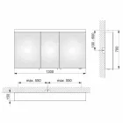 Espejo con almacenamiento de pared con 3 puertas en aluminio pintado plateado - Alfio viadurini