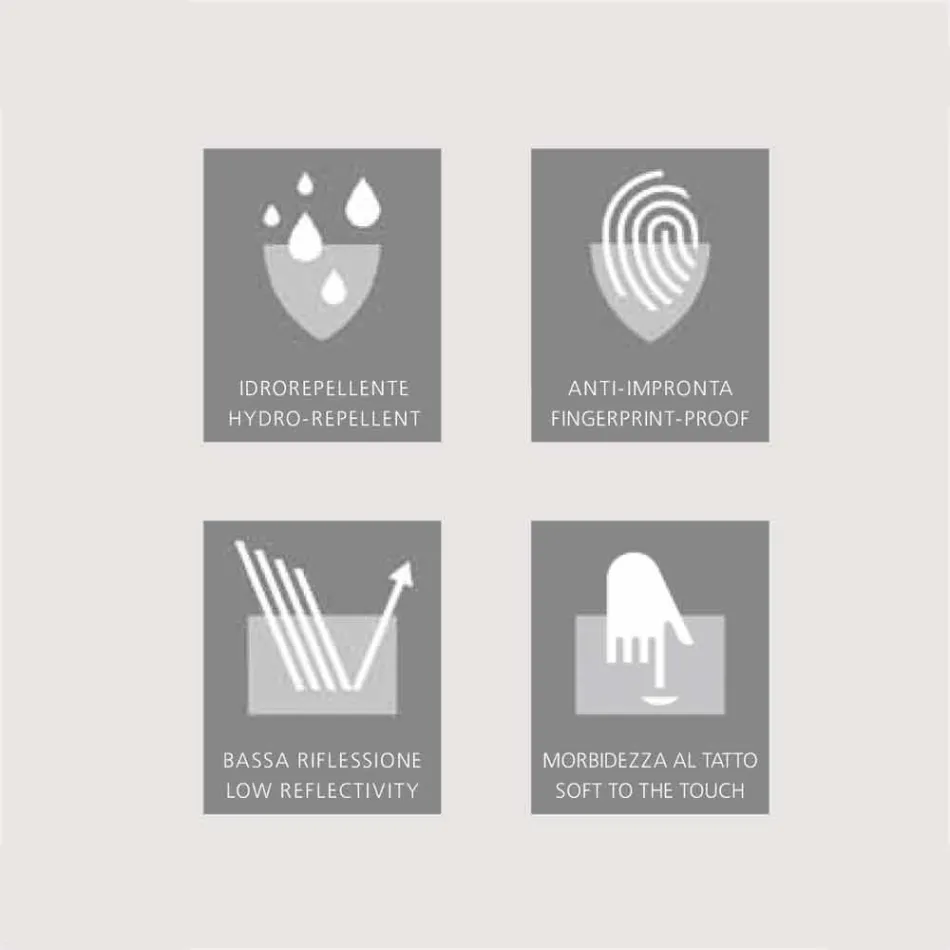 espejo de pared 2 puertas de los contenedores modernos, iluminación LED, Adele viadurini