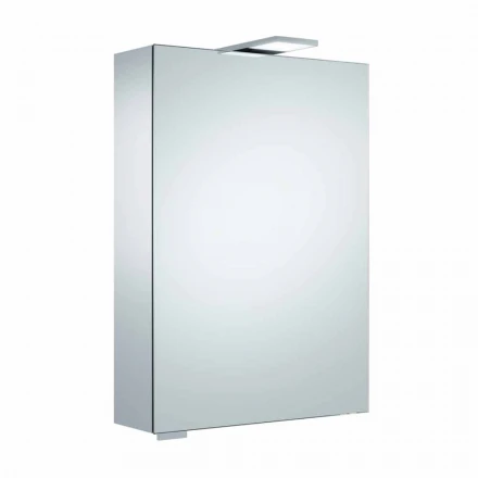 Espejo con almacenamiento de pared con puerta batiente e iluminación LED - Trinquete viadurini