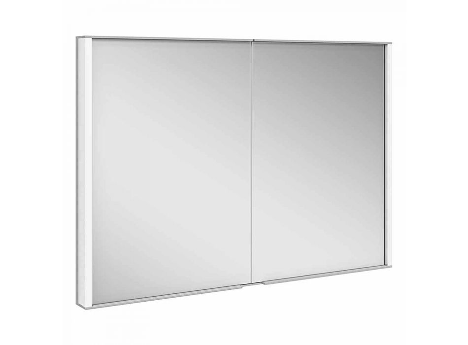 Mueble moderno con espejo empotrado en aluminio pintado plateado - Demon