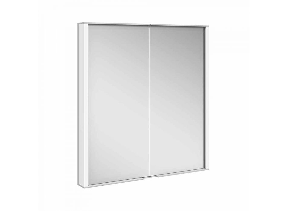 Mueble moderno con espejo empotrado en aluminio pintado plateado - Demon viadurini