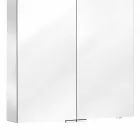 Espejo de pared de 2 puertas con luz LED y tomas de corriente - Bramo viadurini