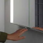 Espejo de pared de aluminio con iluminación LED - Demon viadurini