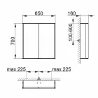 Espejo de pared de aluminio con iluminación LED - Demon viadurini