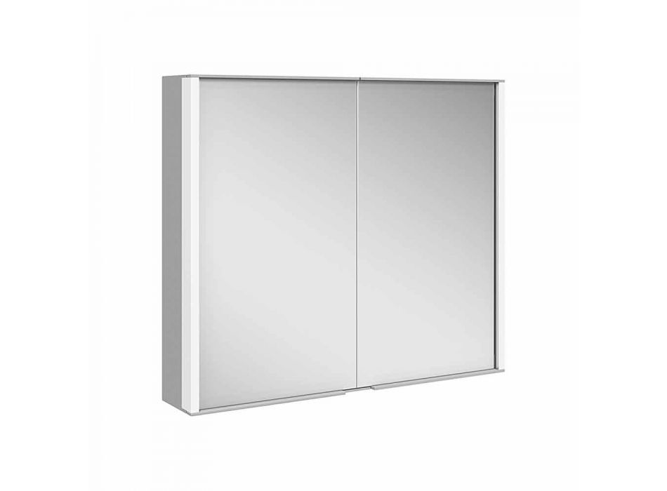 Espejo de pared de aluminio con iluminación LED - Demon viadurini