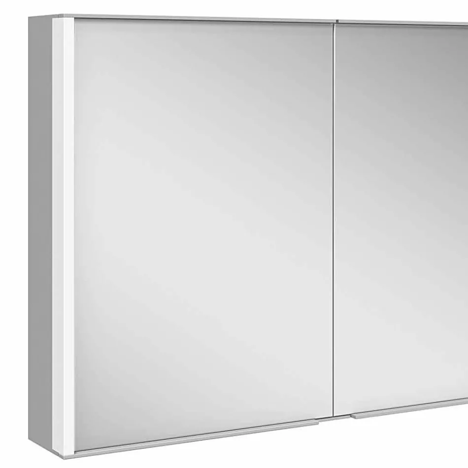 Espejo de pared de aluminio con iluminación LED - Demon viadurini