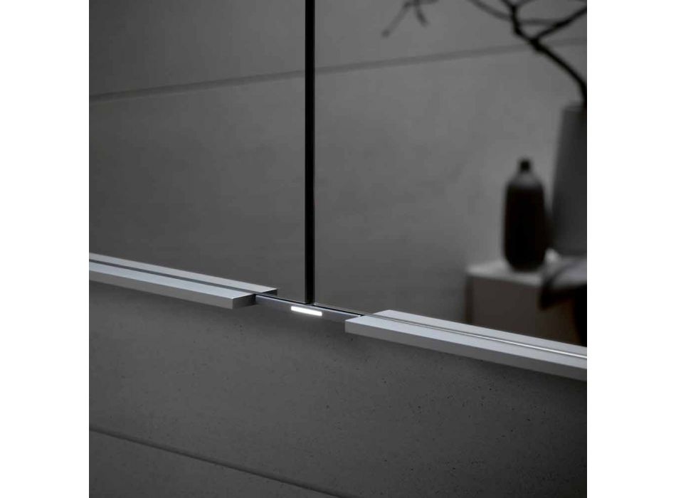 Espejo de pared de aluminio con iluminación LED - Demon viadurini