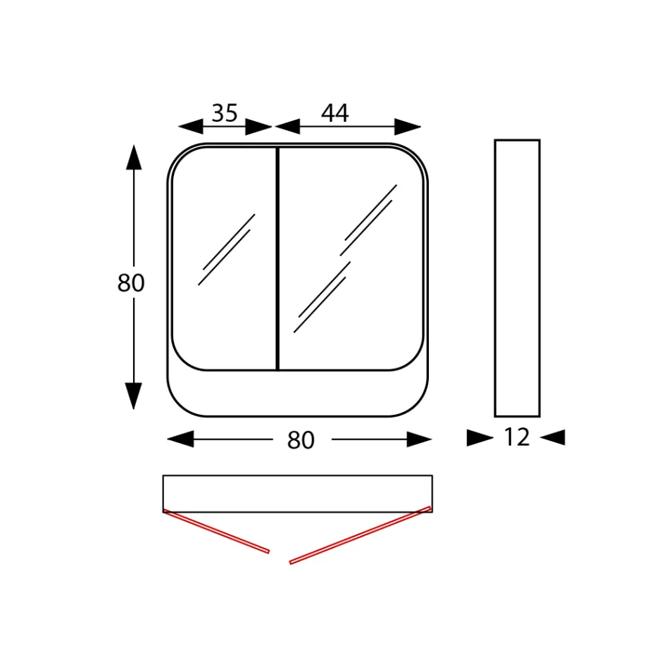 Contenedor de espejo de metal con 2 puertas dobles de espejo Made in Italy - Galilei viadurini