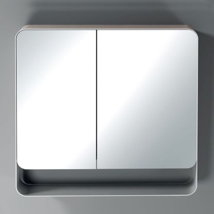 Contenedor de espejo de metal con 2 puertas dobles de espejo Made in Italy - Galilei viadurini