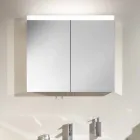 Espejo contenedor moderno con 2 puertas en aluminio pintado plateado - Alfio viadurini