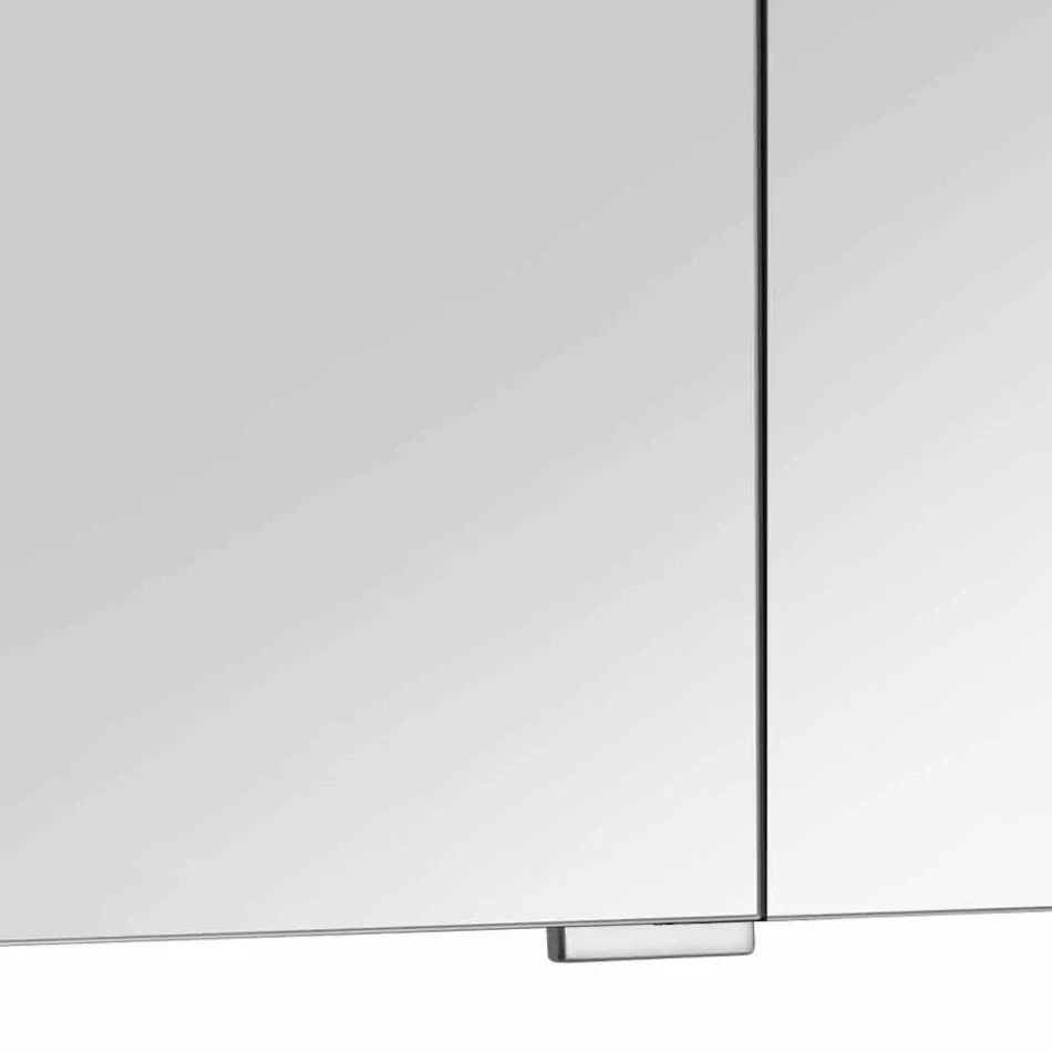 Espejo contenedor moderno con 3 puertas de cristal y 3 luces LED - Maxi viadurini