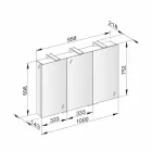 Espejo contenedor moderno con 3 puertas de cristal y 3 luces LED - Maxi viadurini