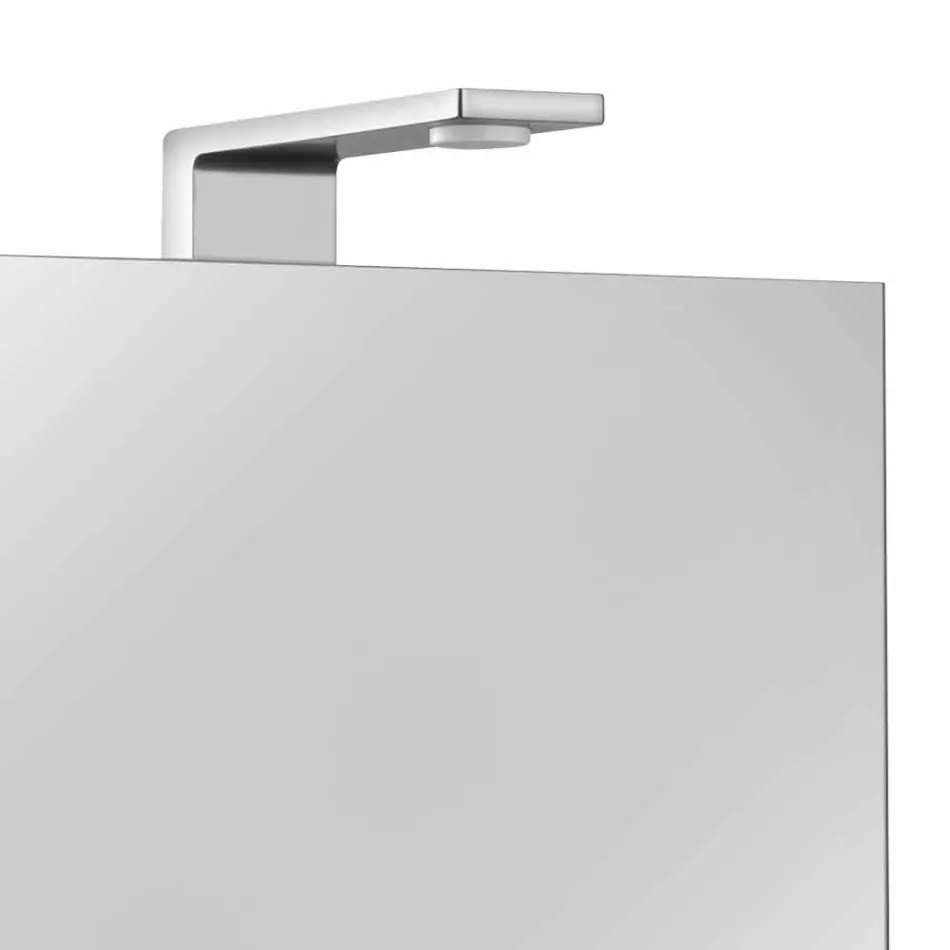 Espejo contenedor moderno con 3 puertas de cristal y 3 luces LED - Maxi viadurini