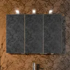 Espejo contenedor moderno con 3 puertas de cristal y 3 luces LED - Maxi viadurini