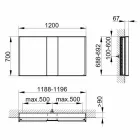 Contenedor de espejo empotrado moderno con luz LED y teclado táctil - Demon viadurini