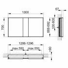 Contenedor de espejo empotrado moderno con luz LED y teclado táctil - Demon viadurini