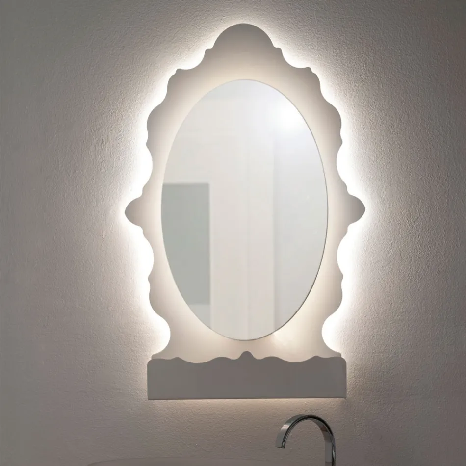 Armario con espejo retroiluminado de plexiglás fabricado en Italia - Leira viadurini