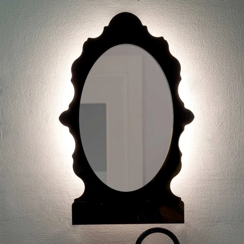 Armario con espejo retroiluminado de plexiglás fabricado en Italia - Leira viadurini