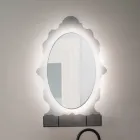 Armario con espejo retroiluminado de plexiglás fabricado en Italia - Leira viadurini