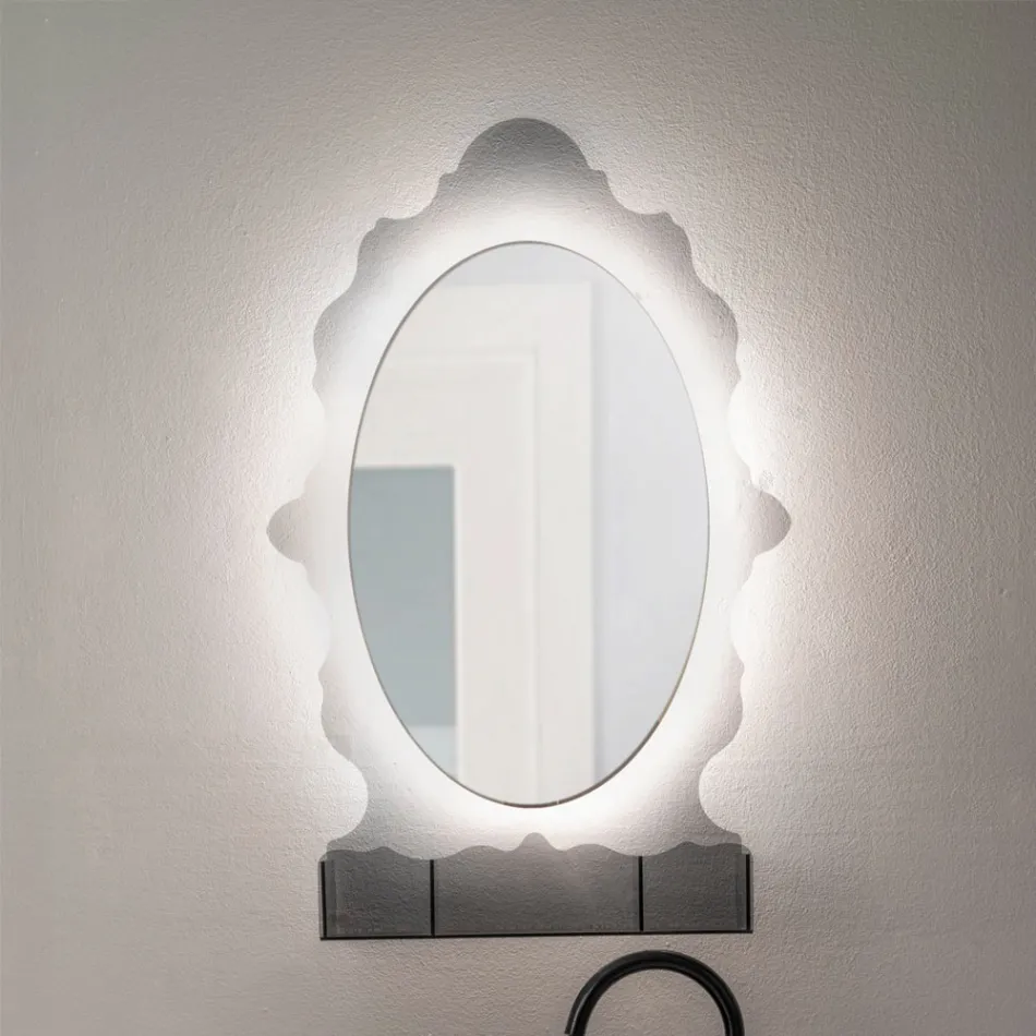 Armario con espejo retroiluminado de plexiglás fabricado en Italia - Leira viadurini
