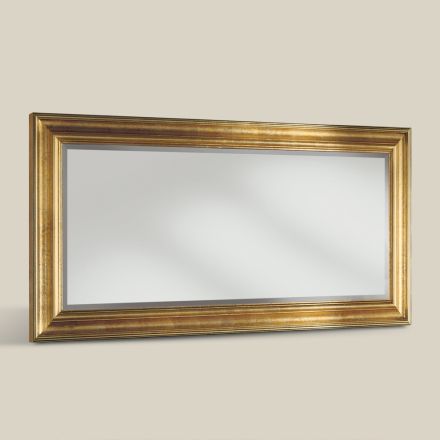 Espejo rectangular clásico con marco de pan de oro Made in Italy - Milli viadurini