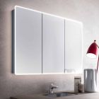 baño-espejo de pared con LED y 3 puertas, diseño moderno, Valter viadurini