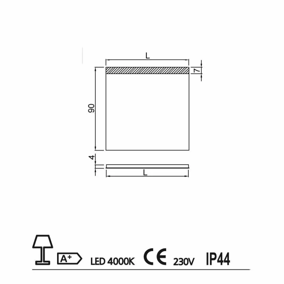 Espejo de baño con moderna iluminación LED de diseño Yvone viadurini