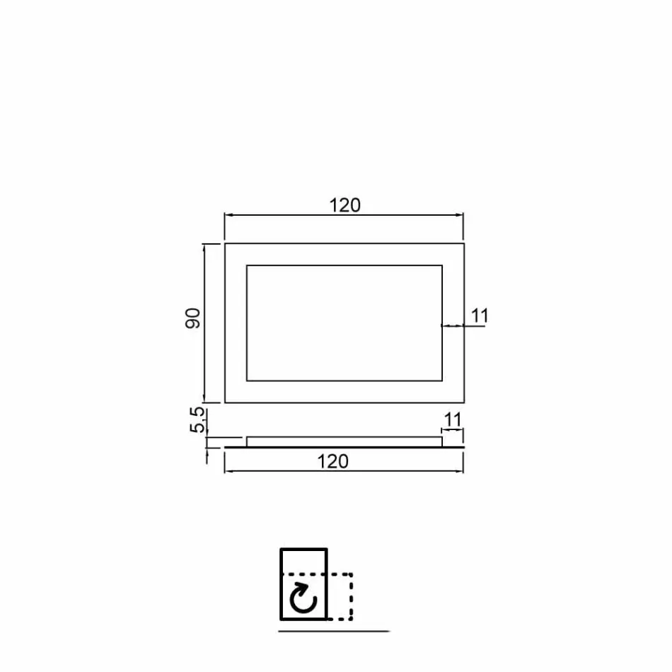 Espejo del baño moderno con marco de vidrio decorativo y luces LED Tara viadurini