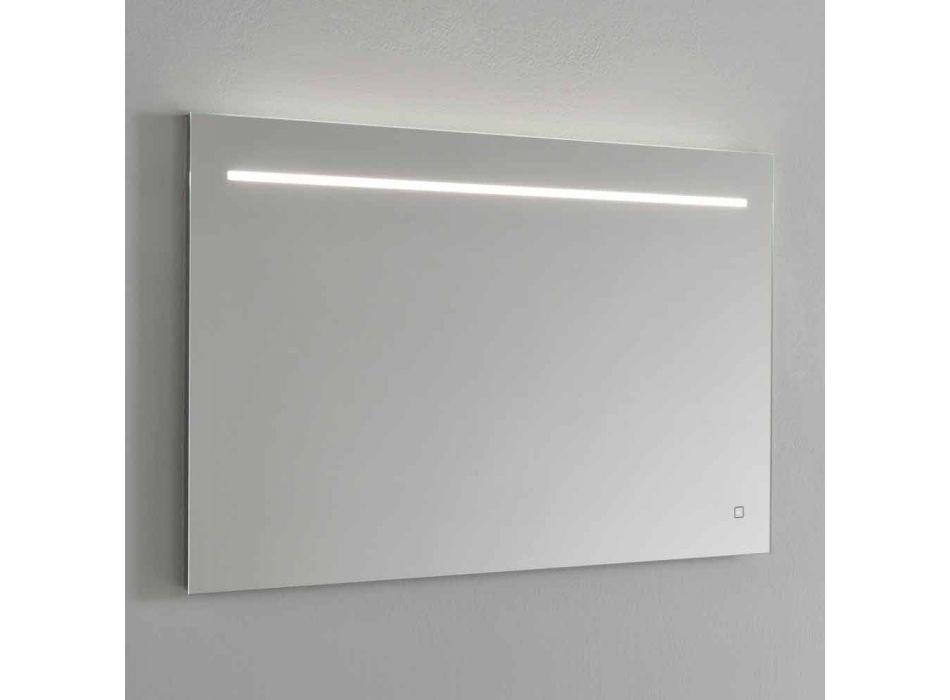 Espejo de pared moderno con luz LED y marco de acero Made in Italy - Yutta viadurini