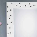 espejo de pared blanca con decoraciones en cristales de Swarovski Tiffany viadurini