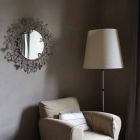 Espejo de pared circular de diseño moderno en hierro hecho en Italia - Stelio viadurini