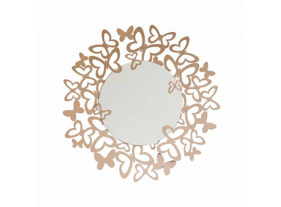 Espejo de pared circular de diseño moderno en hierro Made in Italy - Stelio viadurini