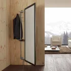 Espejo de pared con puerta que se abre y percheros Made in Italy - Boro viadurini