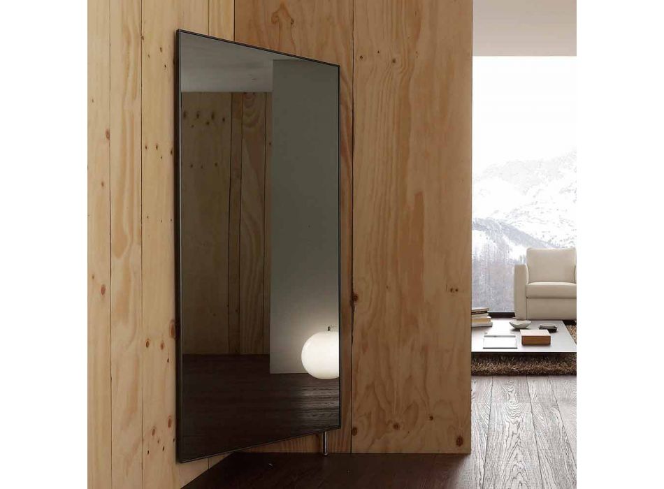 Espejo de pared con puerta que se abre y percheros Made in Italy - Boro viadurini
