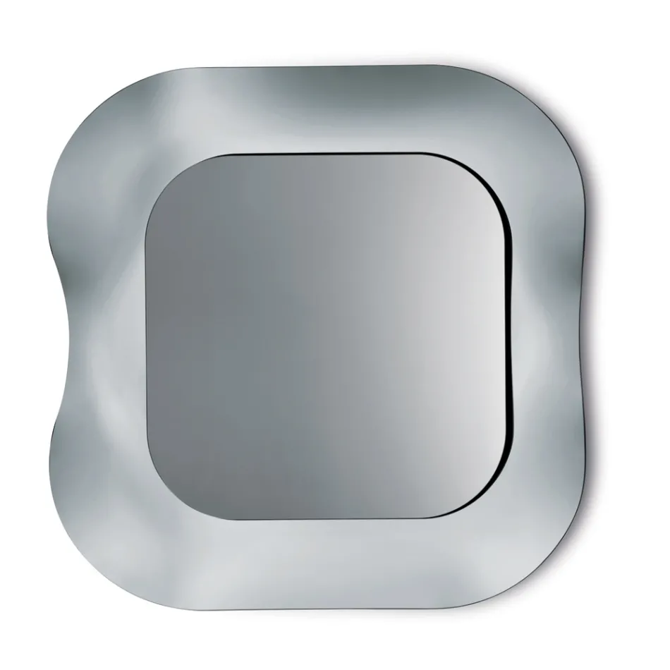 Espejo de pared con marco de cristal fusionado, fabricado en Italia - Adorado viadurini