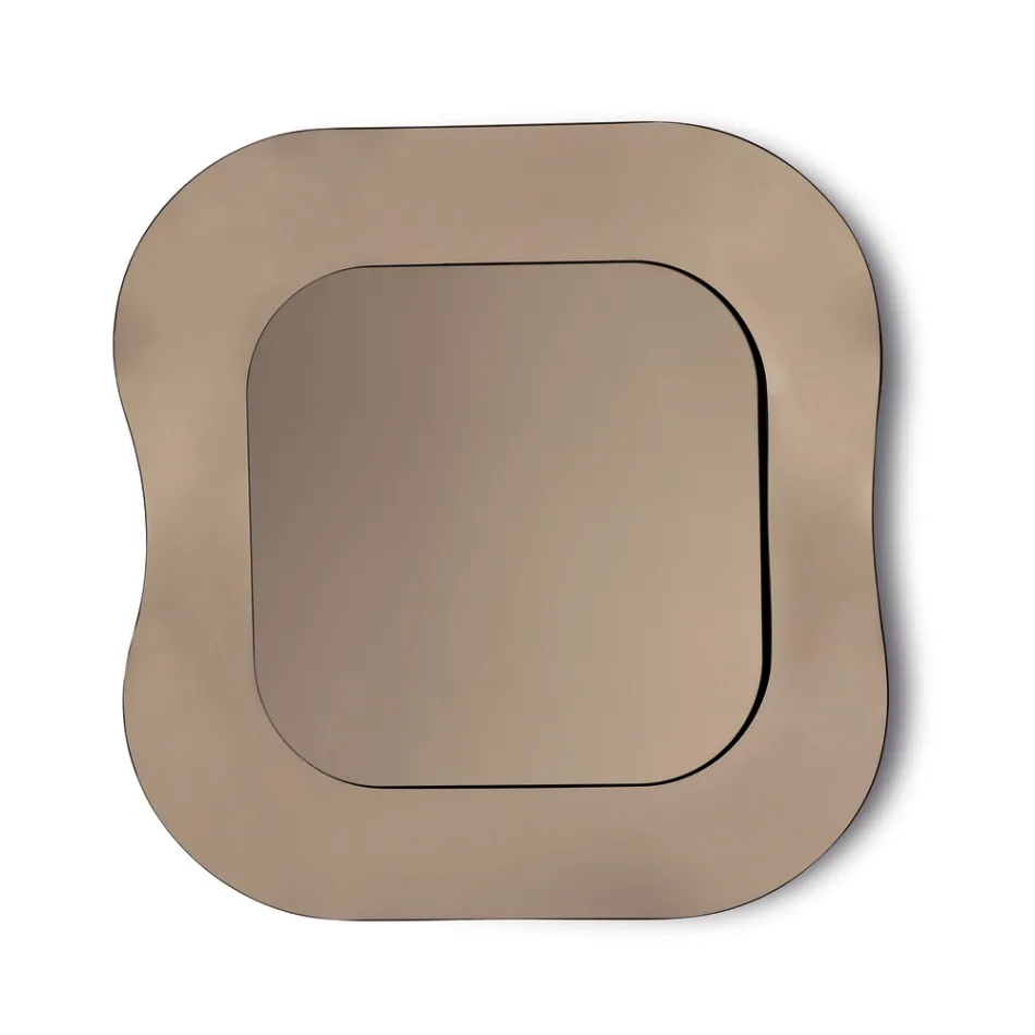 Espejo de pared con marco de cristal fusionado, fabricado en Italia - Adorado viadurini