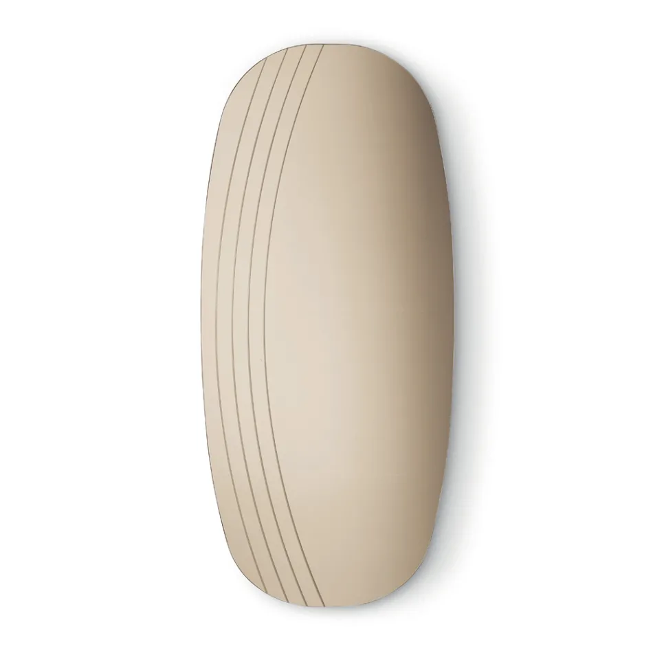 Espejo de pared Arabella con grabados, fabricado en Italia. viadurini