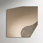 Espejo de pared Lirion con inserto a rayas bicolor, fabricado en Italia. viadurini