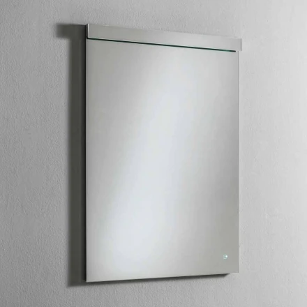 Espejo de pared con luz integrada en acero inoxidable Made in Italy - Tuccio viadurini