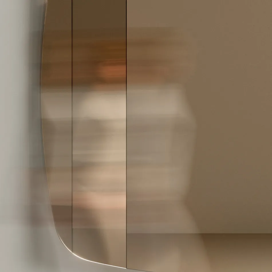 Espejo de pared con estructura en madera pintada de negro Made in Italy - Arya viadurini