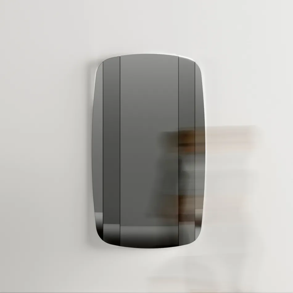 Espejo de pared con estructura en madera pintada de negro Made in Italy - Arya viadurini