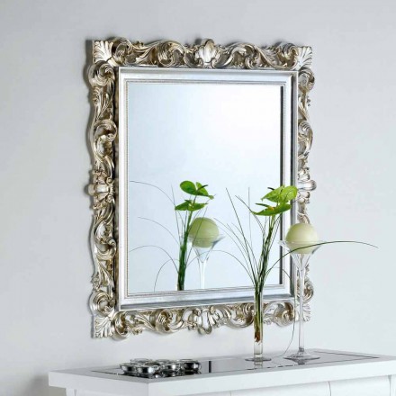 espejo de pared de diseño con marco decorado Marsy, 98x98 cm viadurini